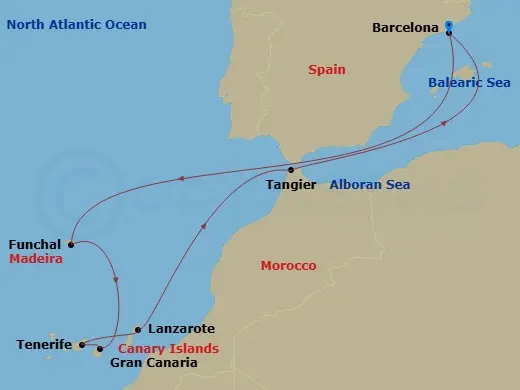 Itinerary schematic diagram