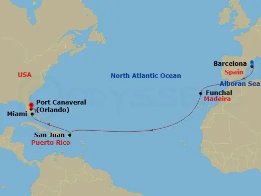 Itinerary schematic diagram