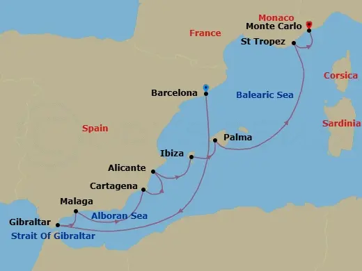 Itinerary schematic diagram