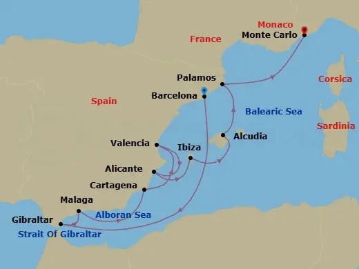Itinerary schematic diagram