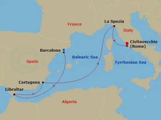 Itinerary schematic diagram