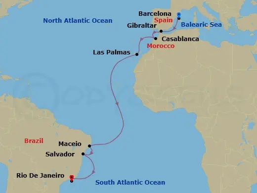 Itinerary schematic diagram