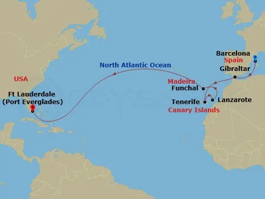 Itinerary schematic diagram