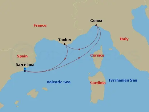 Itinerary schematic diagram