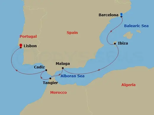 Itinerary schematic diagram