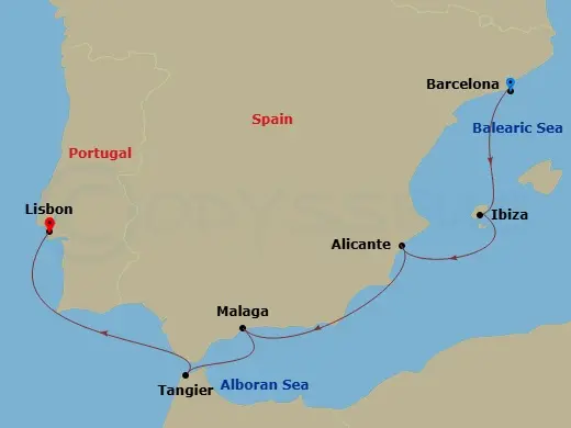 Itinerary schematic diagram