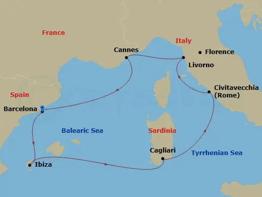 Itinerary schematic diagram