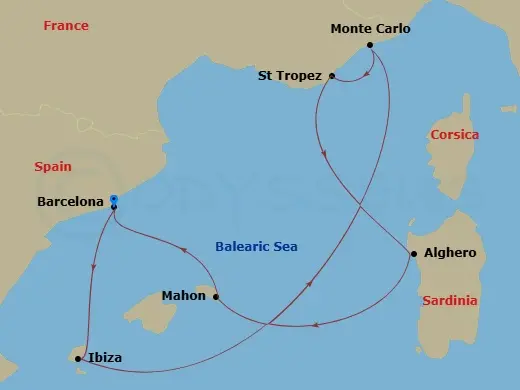Itinerary schematic diagram