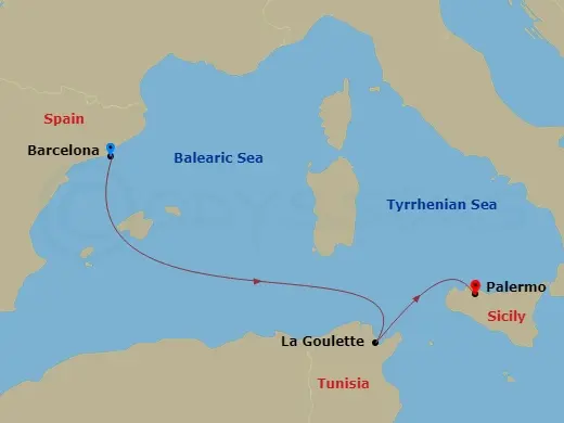 Itinerary schematic diagram