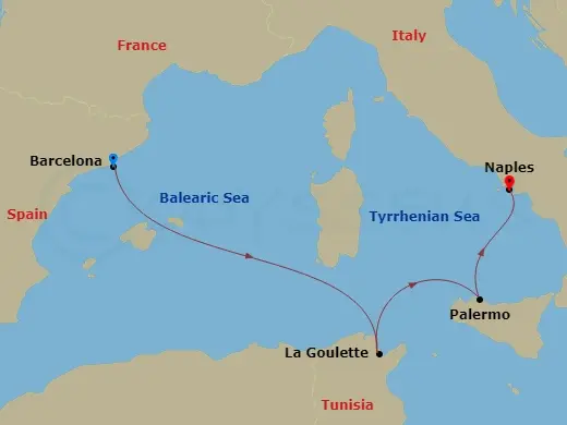 Itinerary schematic diagram