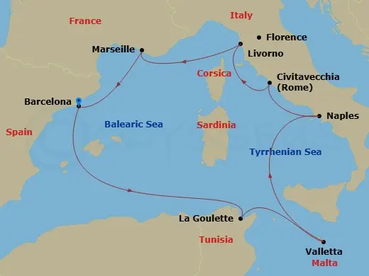 Itinerary schematic diagram