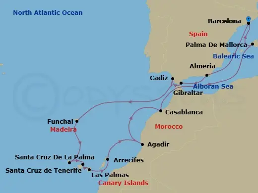 Itinerary schematic diagram