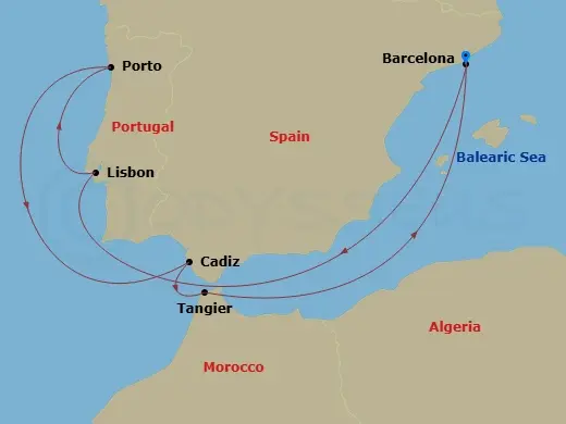 Itinerary schematic diagram