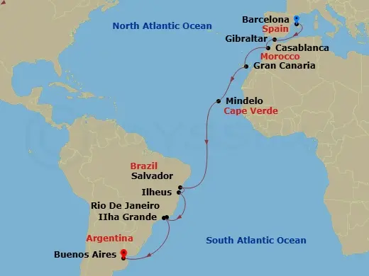 Itinerary schematic diagram