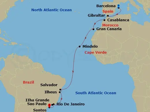Itinerary schematic diagram
