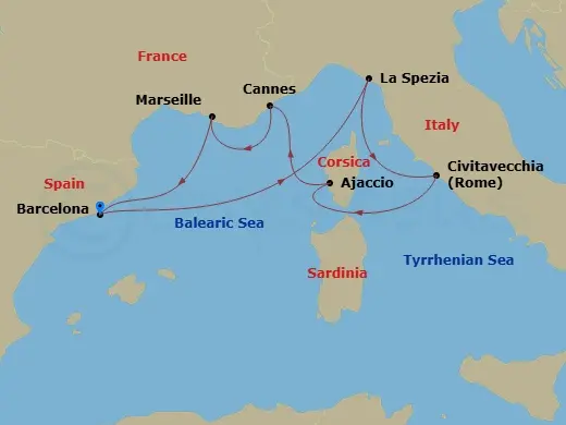 Itinerary schematic diagram