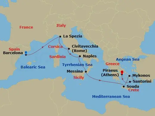 Itinerary schematic diagram