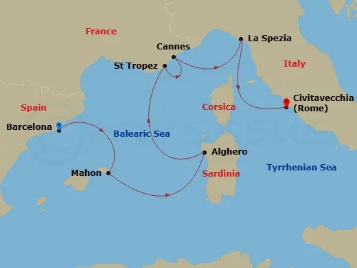 Itinerary schematic diagram