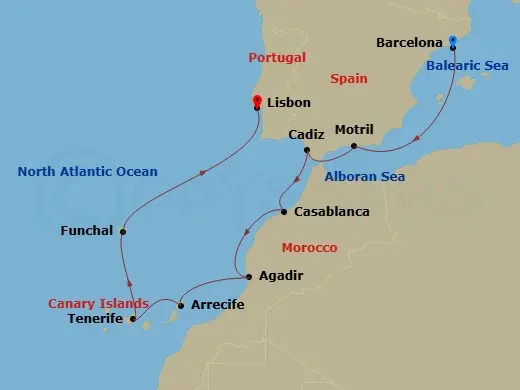 Itinerary schematic diagram