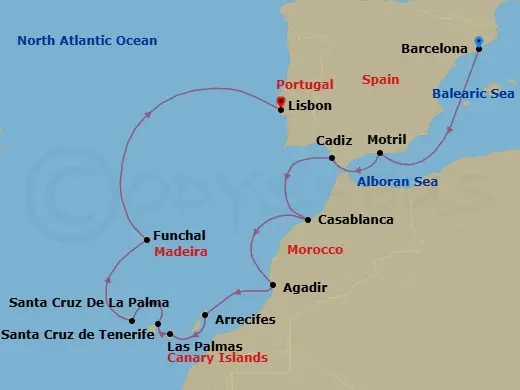 Itinerary schematic diagram