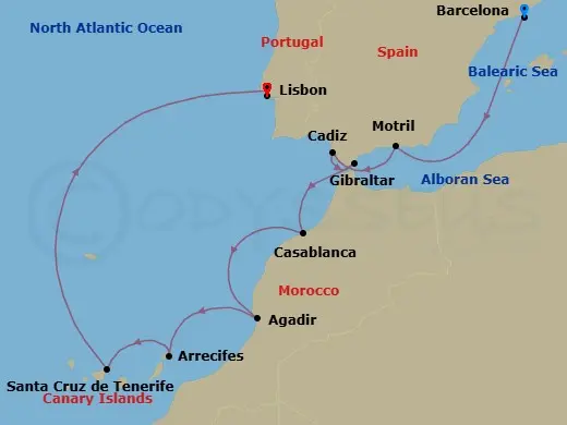 Itinerary schematic diagram