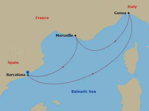 Itinerary schematic diagram