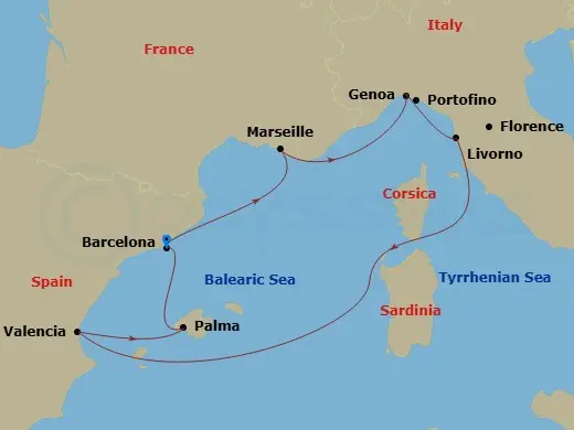 Itinerary schematic diagram