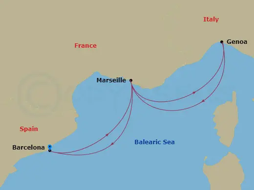 Itinerary schematic diagram