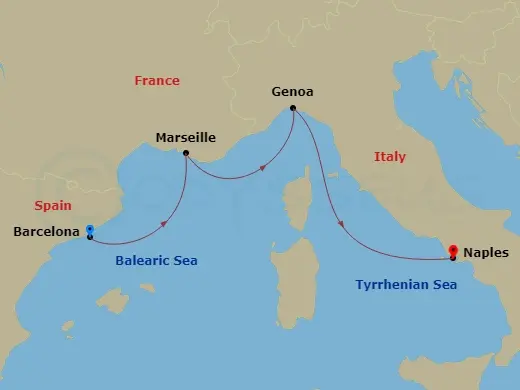 Itinerary schematic diagram