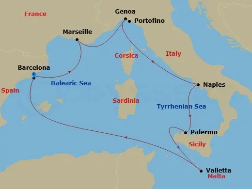 Itinerary schematic diagram