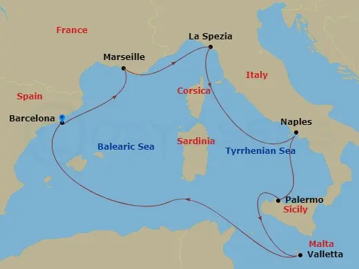 Itinerary schematic diagram