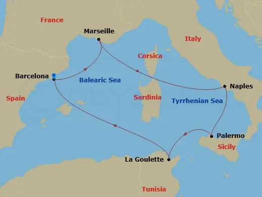 Itinerary schematic diagram