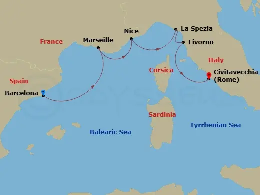 Itinerary schematic diagram