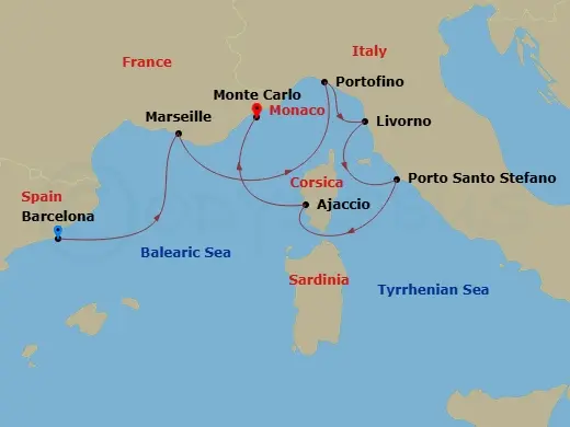 Itinerary schematic diagram