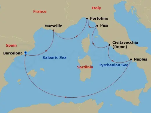Itinerary schematic diagram