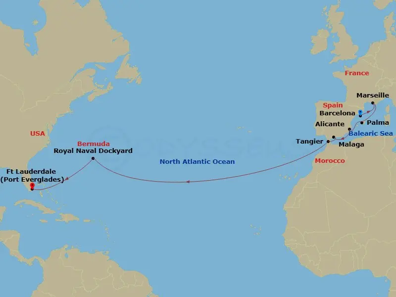 Itinerary schematic diagram