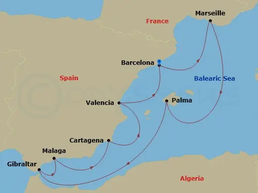 Itinerary schematic diagram