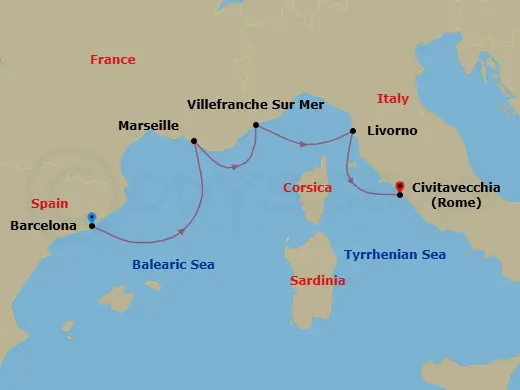 Itinerary schematic diagram
