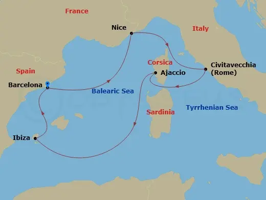 Itinerary schematic diagram