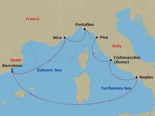 Itinerary schematic diagram