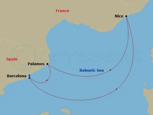 Itinerary schematic diagram
