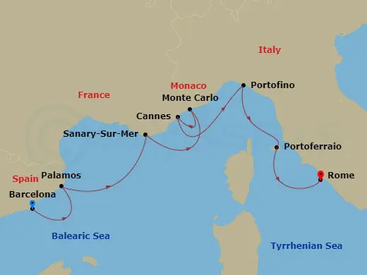 Itinerary schematic diagram