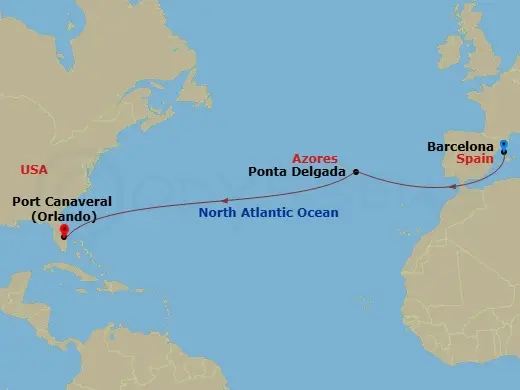 Itinerary schematic diagram