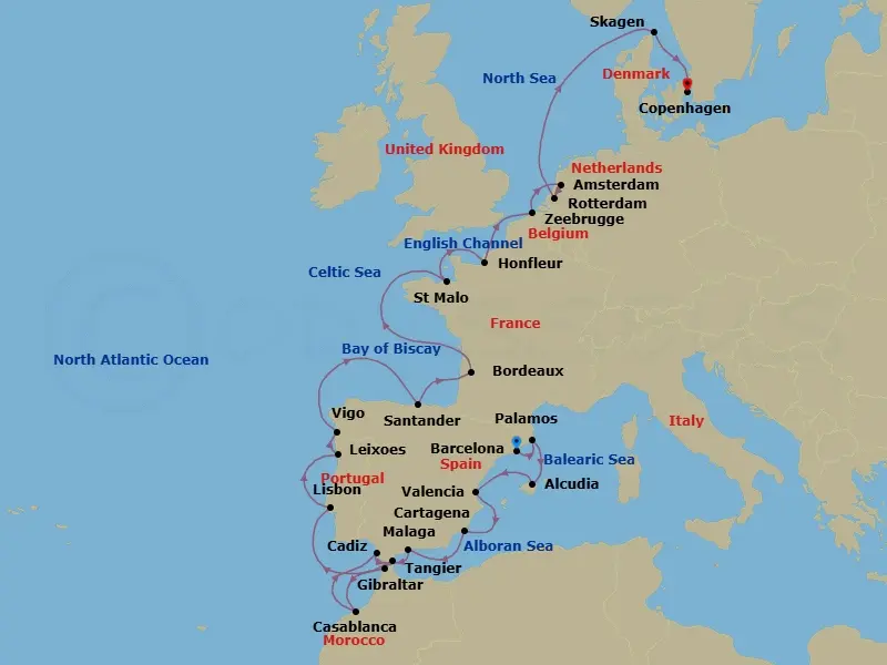 Itinerary schematic diagram