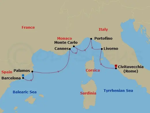Itinerary schematic diagram