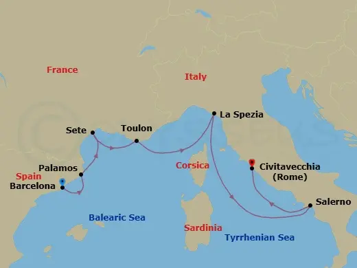Itinerary schematic diagram