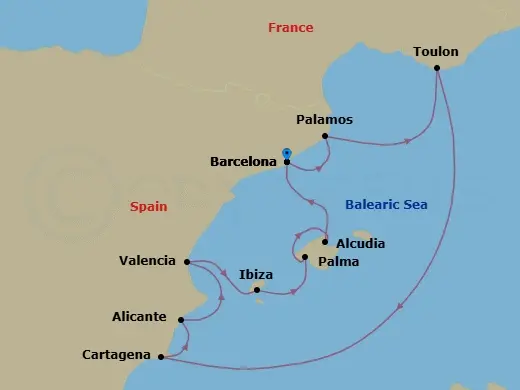 Itinerary schematic diagram