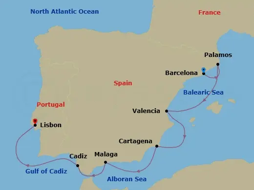 Itinerary schematic diagram