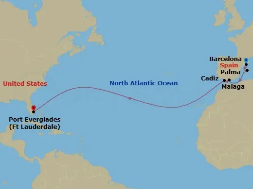 Itinerary schematic diagram