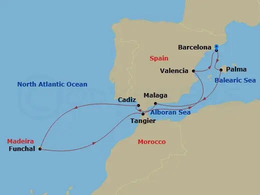 Itinerary schematic diagram